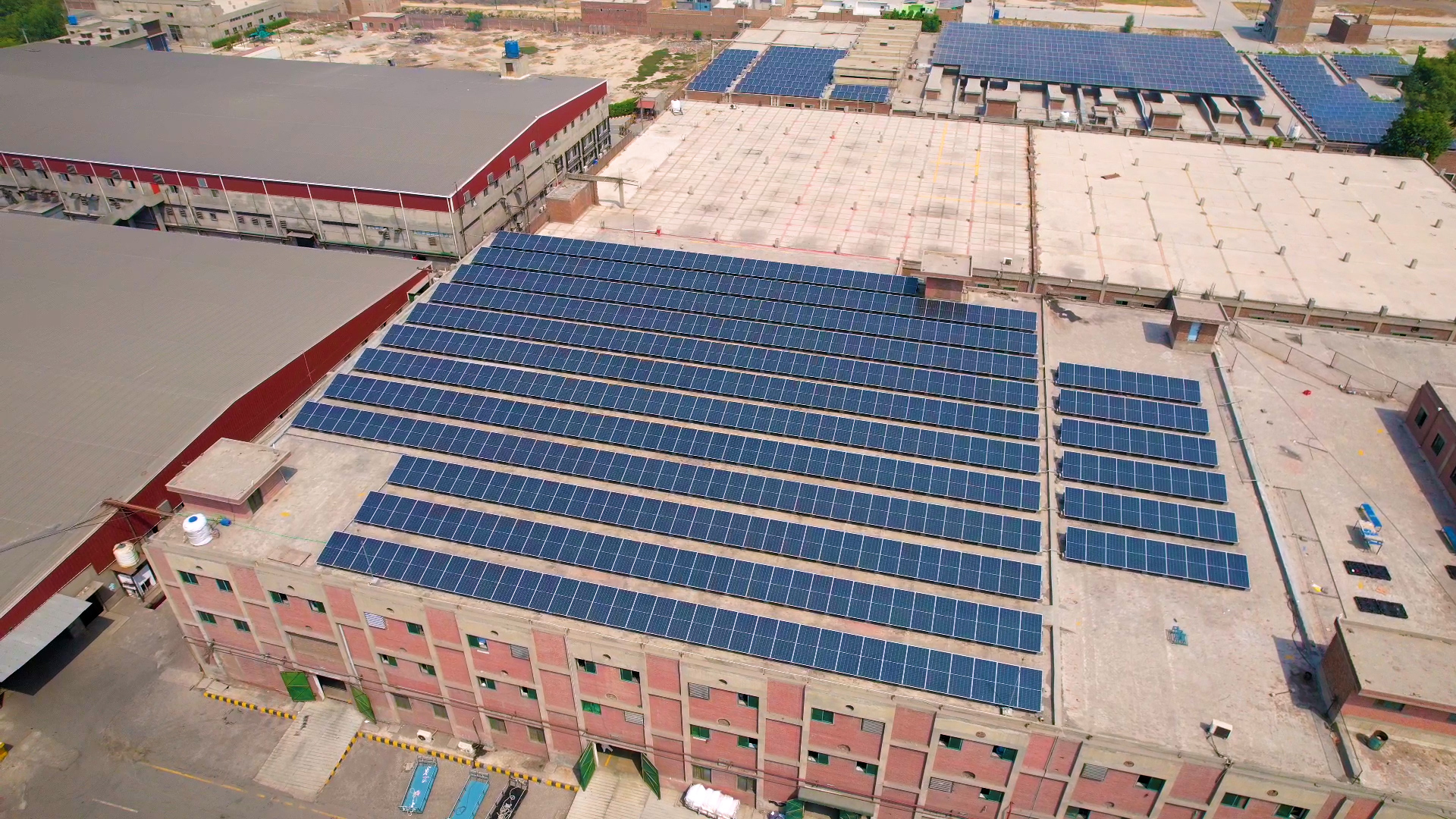 Textile mill with solar panels